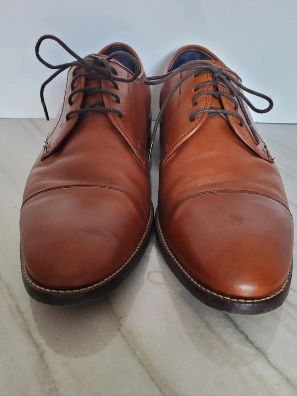 Cole Haan Grand OS Mens Size 10.5 Brown Leather Cap Toe Oxfords Dress Shoes